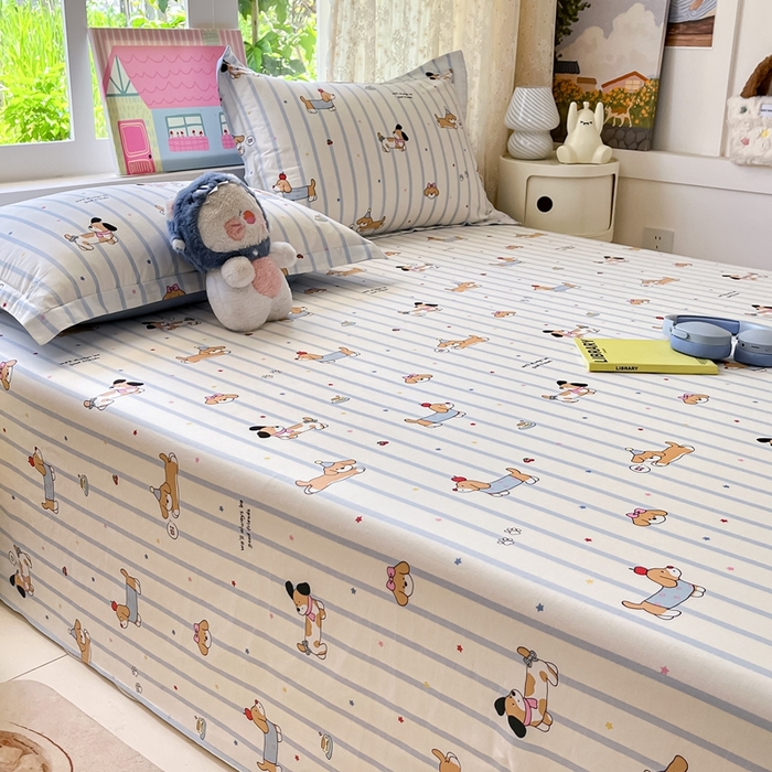 91家纺网 家纺一手货源 找家纺 莱通家纺 2025春夏新款12868纯棉印花四件套-系列二（商家提供买家秀） 糖纸童年