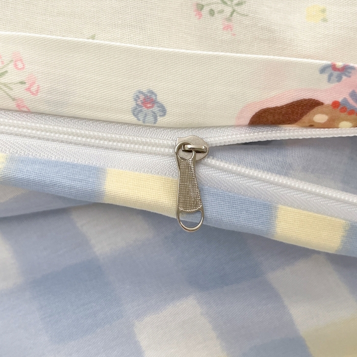 91家纺网 家纺一手货源 找家纺 莱通家纺 2025春夏新款12868纯棉印花单被套 被套单件-系列二（商家提供买家秀） 花田小狗