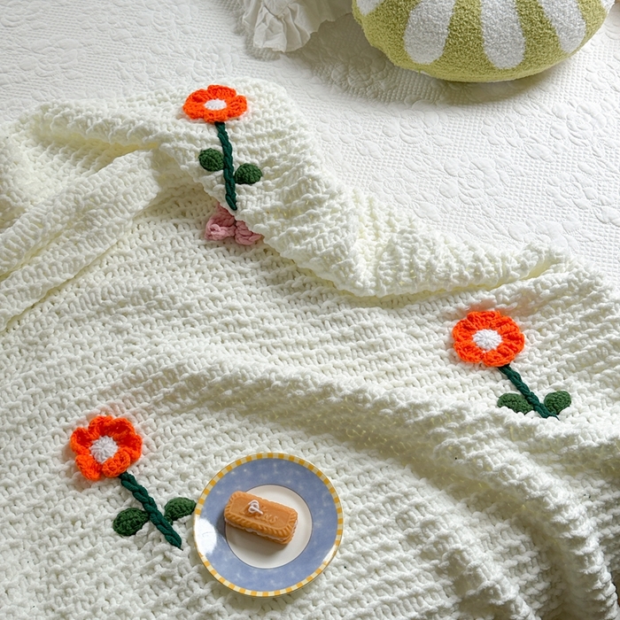 91家纺网 家纺一手货源 找家纺 （总）918拾朵家居 2025新款纯手工立体花朵绒毯