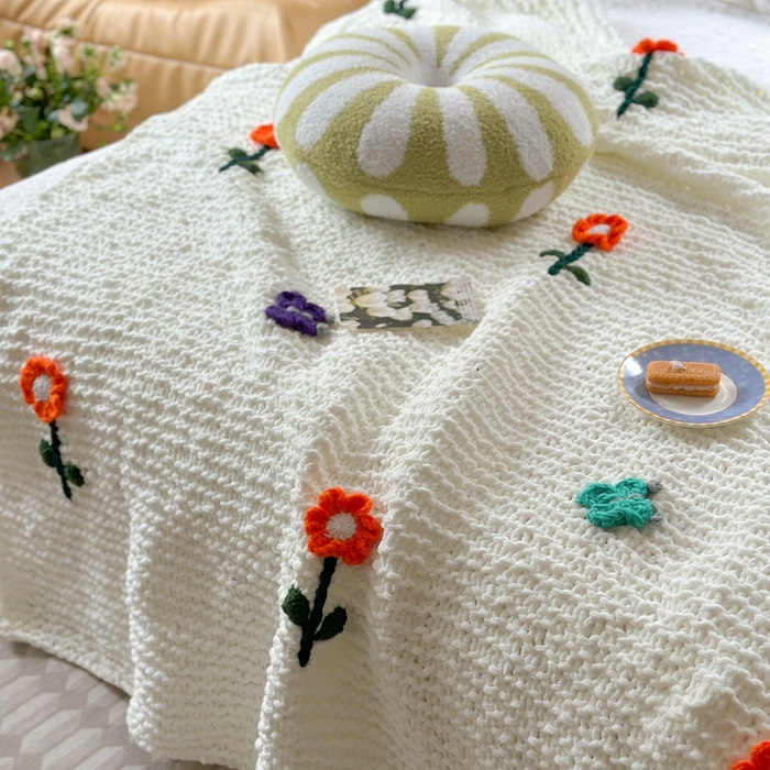 91家纺网 家纺一手货源 找家纺 （总）918拾朵家居 2025新款纯手工立体花朵绒毯