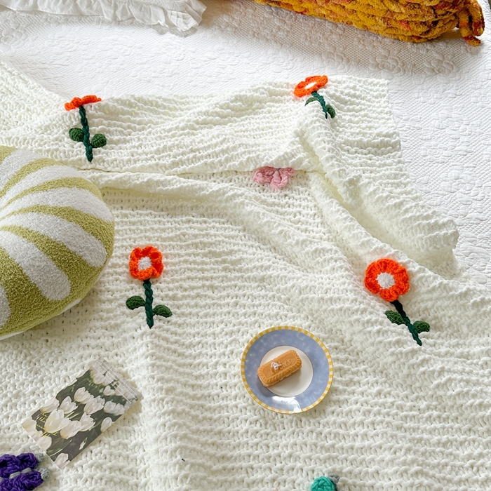 91家纺网 家纺一手货源 找家纺 （总）918拾朵家居 2025新款纯手工立体花朵绒毯