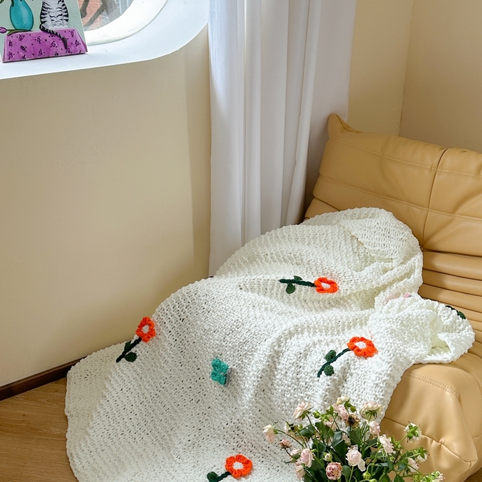 91家纺网 家纺一手货源 找家纺 （总）918拾朵家居 2025新款纯手工立体花朵绒毯