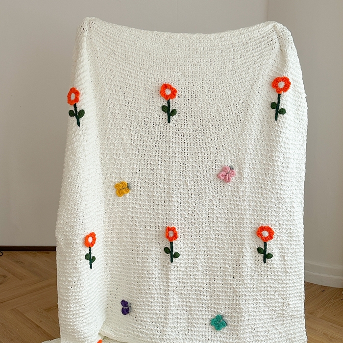 91家纺网 家纺一手货源 找家纺 （总）918拾朵家居 2025新款纯手工立体花朵绒毯