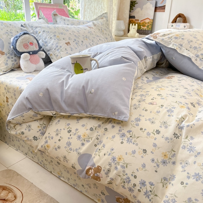 91家纺网 家纺一手货源 找家纺 莱通家纺 2025春夏新款12868纯棉印花单被套 被套单件-系列二（商家提供买家秀） 旧书折痕