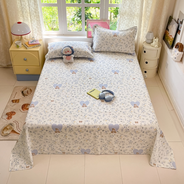 91家纺网 家纺一手货源 找家纺 莱通家纺 2025春夏新款12868纯棉印花单被套 被套单件-系列二（商家提供买家秀） 旧书折痕