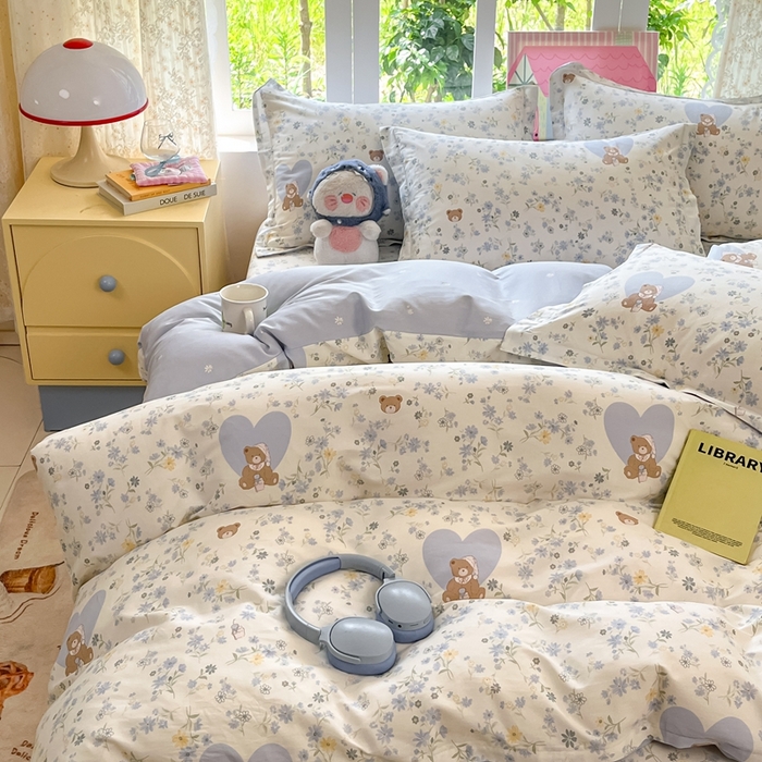 91家纺网 家纺一手货源 找家纺 莱通家纺 2025春夏新款12868纯棉印花单被套 被套单件-系列二（商家提供买家秀） 旧书折痕