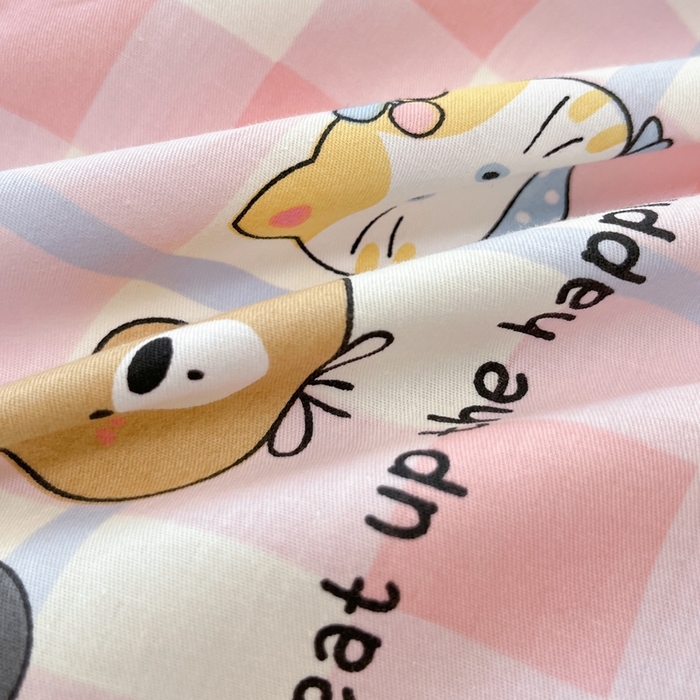 91家纺网 家纺一手货源 找家纺 莱通家纺 2025春夏新款12868纯棉印花四件套-系列二（商家提供买家秀） 童趣伙伴