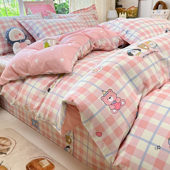 91家纺网 家纺一手货源 找家纺 莱通家纺 2025春夏新款12868纯棉印花四件套-系列二（商家提供买家秀） 童趣伙伴