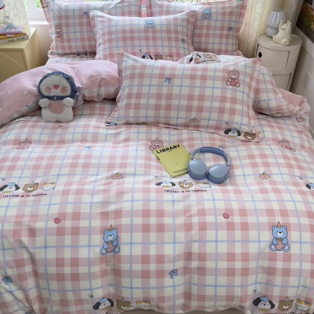 91家纺网 家纺一手货源 找家纺 莱通家纺 2025春夏新款12868纯棉印花四件套-系列二（商家提供买家秀） 童趣伙伴