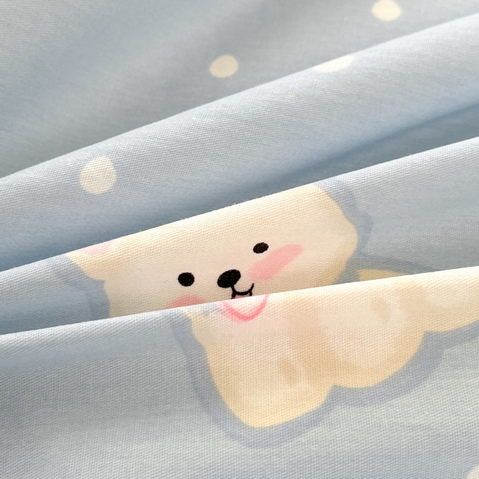 91家纺网 家纺一手货源 找家纺 莱通家纺 2025春夏新款12868纯棉印花单被套 被套单件-系列二（商家提供买家秀） 泡芙小狗