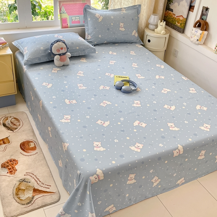 91家纺网 家纺一手货源 找家纺 莱通家纺 2025春夏新款12868纯棉印花单被套 被套单件-系列二（商家提供买家秀） 泡芙小狗