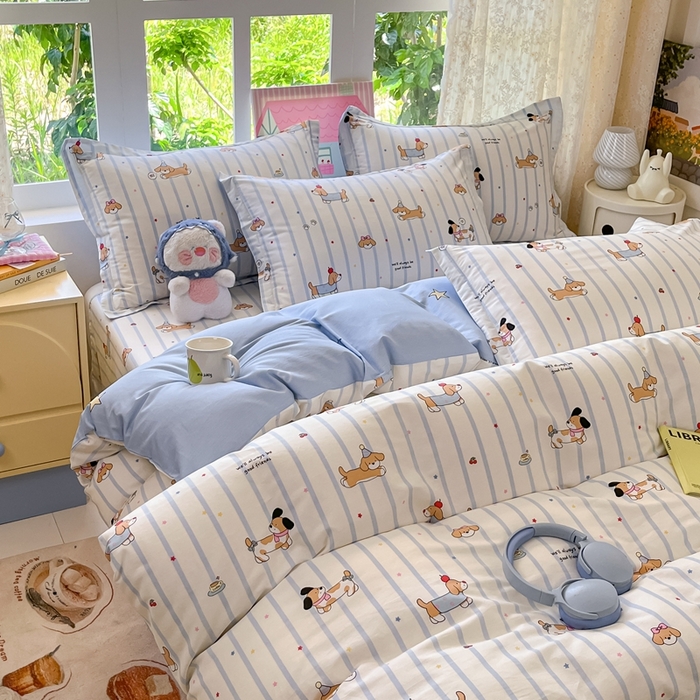 91家纺网 家纺一手货源 找家纺 莱通家纺 2025春夏新款12868纯棉印花单被套 被套单件-系列二（商家提供买家秀） 糖纸童年