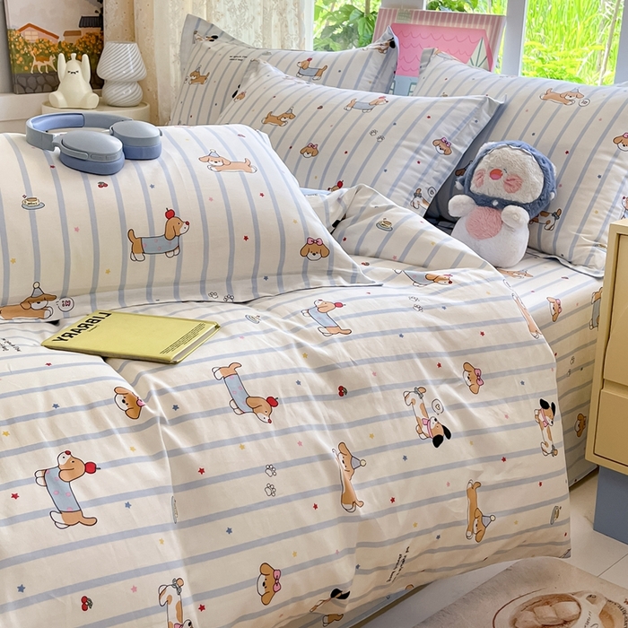 91家纺网 家纺一手货源 找家纺 莱通家纺 2025春夏新款12868纯棉印花单被套 被套单件-系列二（商家提供买家秀） 糖纸童年