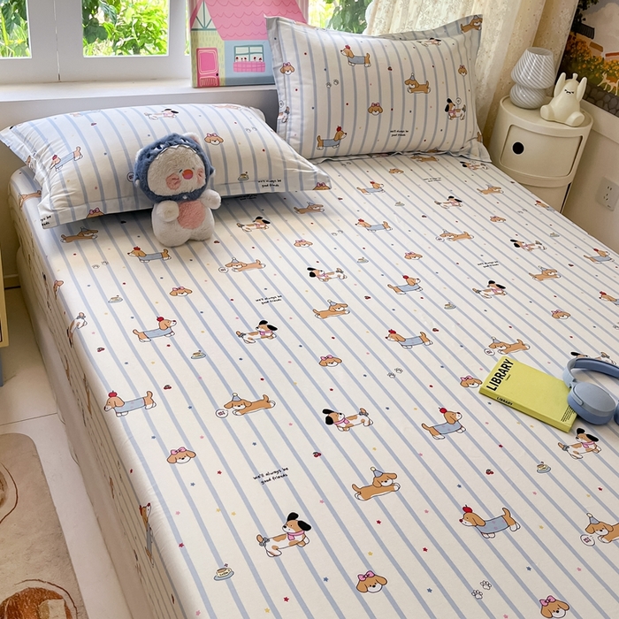 91家纺网 家纺一手货源 找家纺 莱通家纺 2025春夏新款12868纯棉印花单被套 被套单件-系列二（商家提供买家秀） 糖纸童年