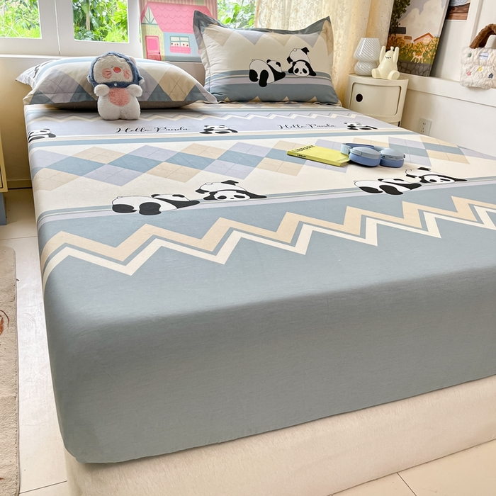 91家纺网 家纺一手货源 找家纺 莱通家纺 2025春夏新款12868纯棉印花单被套 被套单件-系列二（商家提供买家秀） 调皮熊猫