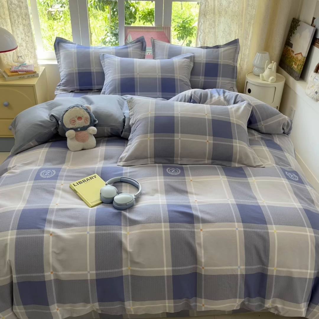 91家纺网 家纺一手货源 找家纺 莱通家纺 2025春夏新款12868纯棉印花四件套-系列二（商家提供买家秀） 英伦风