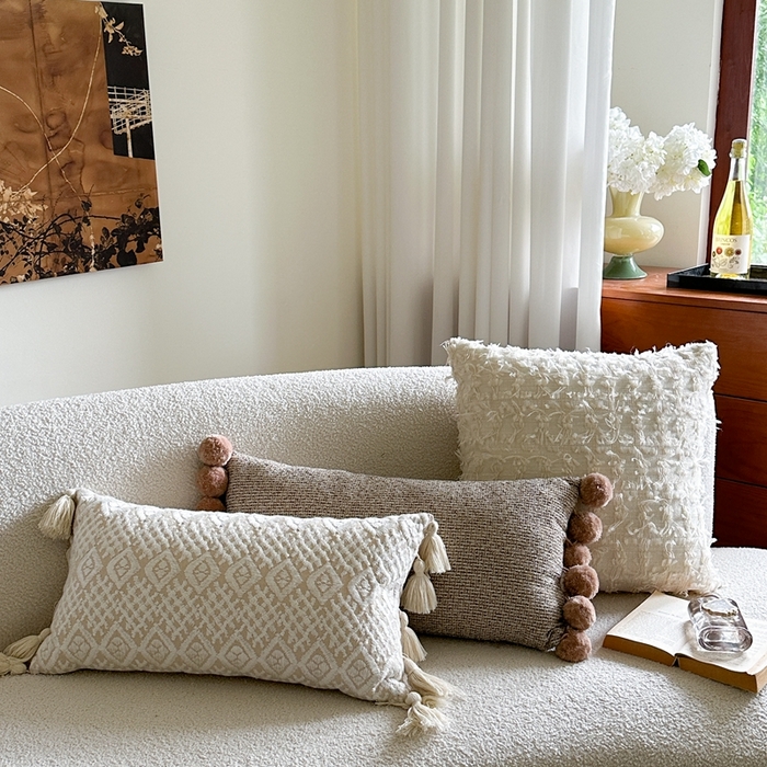 91家纺网 家纺一手货源 找家纺 （总）918拾朵家居 2025新款黑白复古风轻奢抱枕长条腰靠