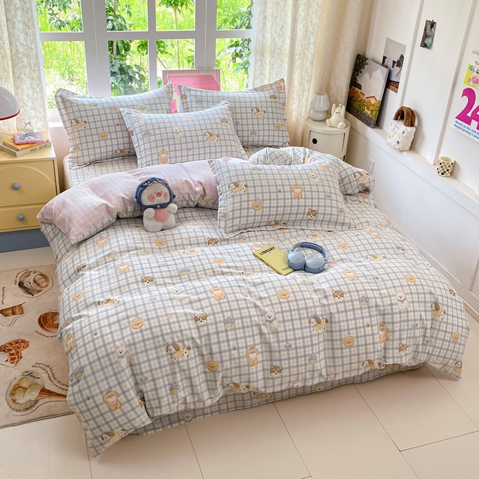 91家纺网 家纺一手货源 找家纺 莱通家纺 2025春夏新款12868纯棉印花单被套 被套单件-系列二（商家提供买家秀） 童年趣事