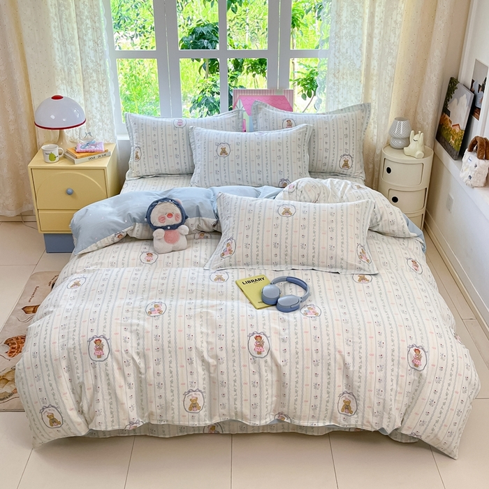 莱通家纺 2025春夏新款12868纯棉印花四件套-系列二（商家提供买家秀） 月光摇蓝草