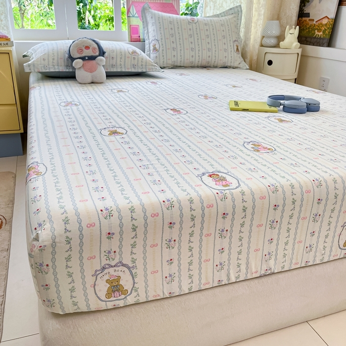 91家纺网 家纺一手货源 找家纺 莱通家纺 2025春夏新款12868纯棉印花四件套-系列二（商家提供买家秀） 月光摇蓝草