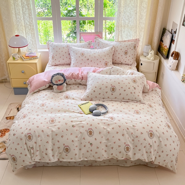 莱通家纺 2025春夏新款12868纯棉印花四件套-系列二（商家提供买家秀） 云朵相馆