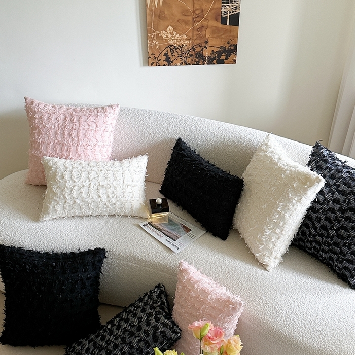 91家纺网 家纺一手货源 找家纺 （总）918拾朵家居 2025新款立体流苏小香风抱枕