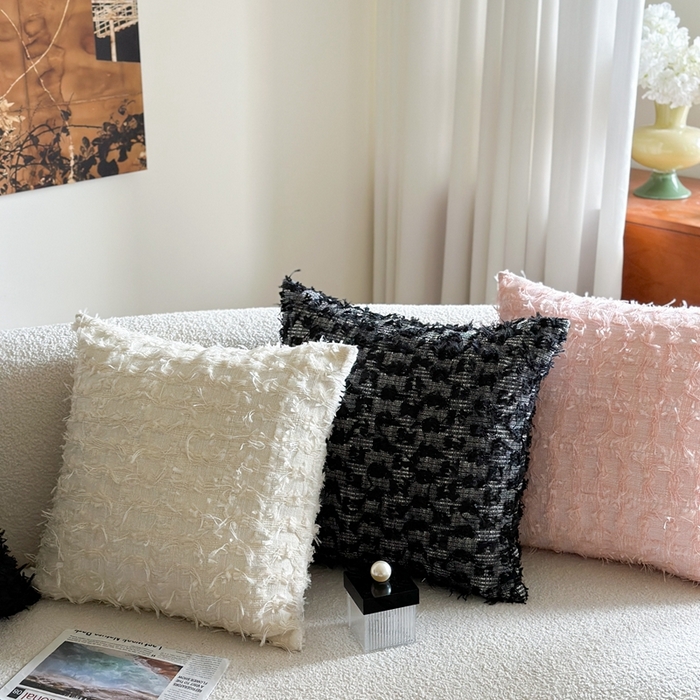 91家纺网 家纺一手货源 找家纺 （总）918拾朵家居 2025新款立体流苏小香风抱枕