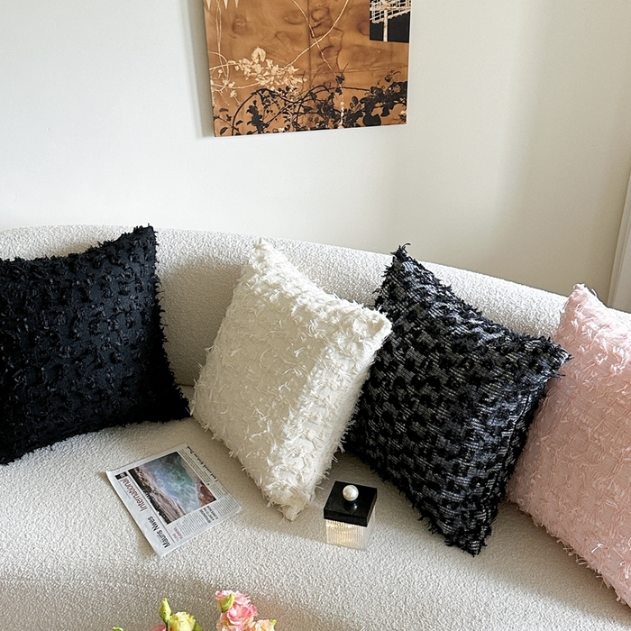 91家纺网 家纺一手货源 找家纺 （总）918拾朵家居 2025新款立体流苏小香风抱枕