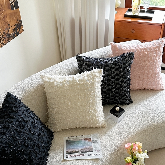 91家纺网 家纺一手货源 找家纺 （总）918拾朵家居 2025新款立体流苏小香风抱枕