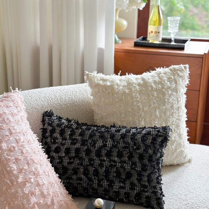 91家纺网 家纺一手货源 找家纺 （总）918拾朵家居 2025新款立体流苏小香风抱枕