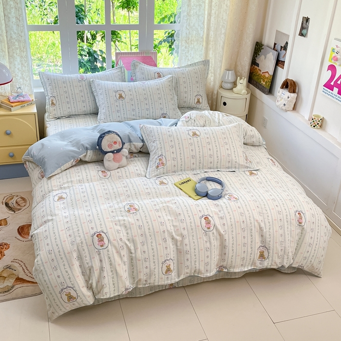 91家纺网 家纺一手货源 找家纺 莱通家纺 2025春夏新款12868纯棉印花单被套 被套单件-系列二（商家提供买家秀） 月光摇蓝草