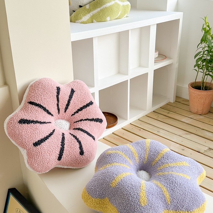 91家纺网 家纺一手货源 找家纺 （总）918拾朵家居 2025新款毛绒花瓣靠枕