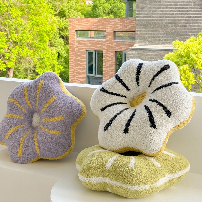 91家纺网 家纺一手货源 找家纺 （总）918拾朵家居 2025新款毛绒花瓣靠枕