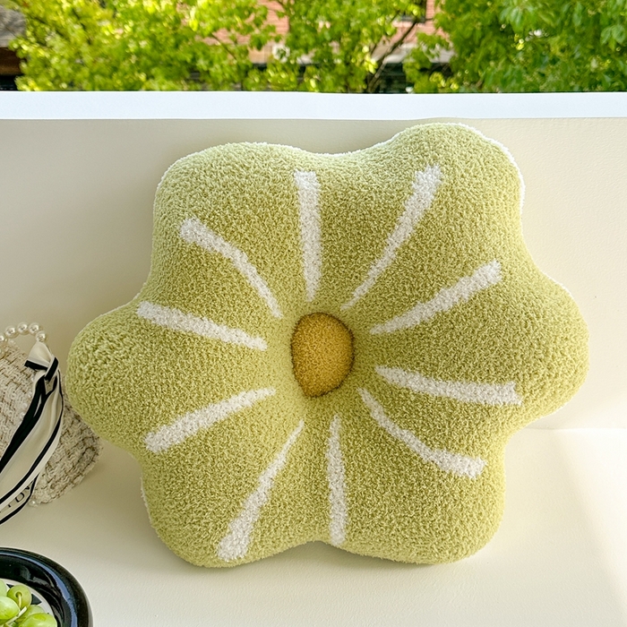 918拾朵家居 2025新款毛绒花瓣靠枕  花瓣（绿色）