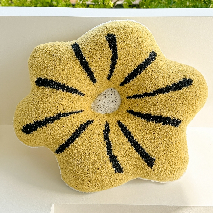 918拾朵家居 2025新款毛绒花瓣靠枕  花瓣（黄色）