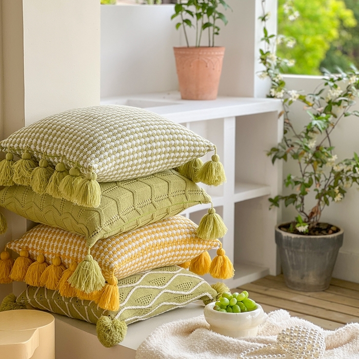 91家纺网 家纺一手货源 找家纺 （总）918拾朵家居 2025新款热卖流苏抱枕