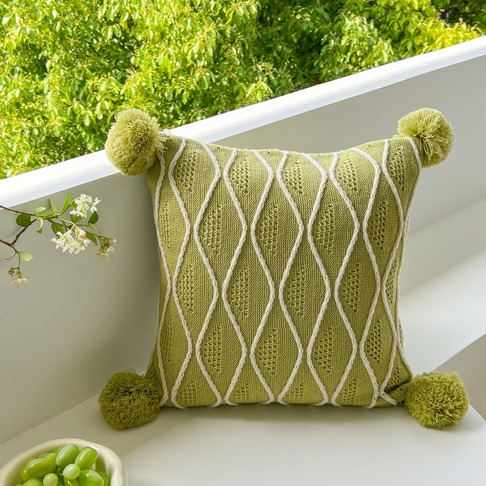 918拾朵家居 2025新款热卖流苏抱枕 波浪纹(A款）