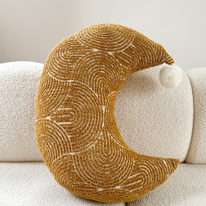 918拾朵家居 2025新款网红客厅沙发装饰抱枕 半边绒月亮