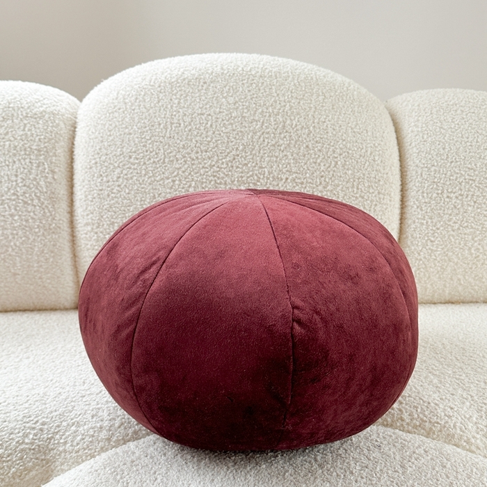 918拾朵家居 2025新款网红客厅沙发装饰抱枕 立体球球(酒红）