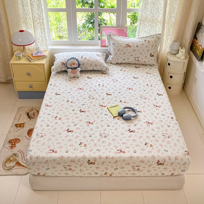 91家纺网 家纺一手货源 找家纺 （总）莱通家纺 2025春夏新款12868纯棉印花单床笠 床笠单件-系列二（商家提供买家秀）