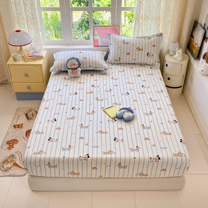 91家纺网 家纺一手货源 找家纺 （总）莱通家纺 2025春夏新款12868纯棉印花单床笠 床笠单件-系列二（商家提供买家秀）