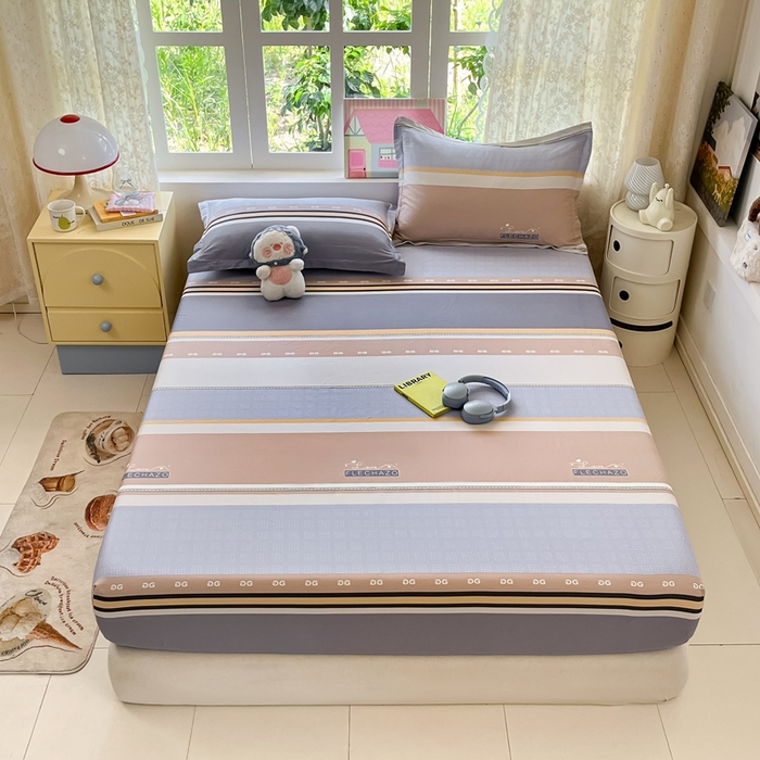 91家纺网 家纺一手货源 找家纺 （总）莱通家纺 2025春夏新款12868纯棉印花单床笠 床笠单件-系列二（商家提供买家秀）