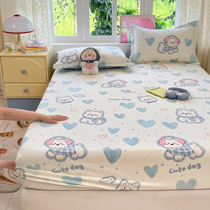 91家纺网 家纺一手货源 找家纺 莱通家纺 2025春夏新款12868纯棉印花单床笠 床笠单件-系列二（商家提供买家秀） 达乐宝贝