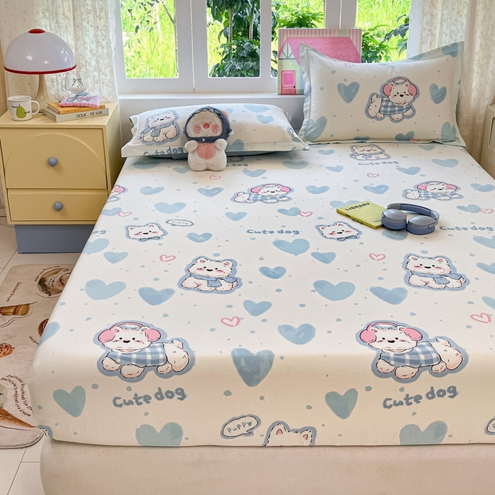 91家纺网 家纺一手货源 找家纺 莱通家纺 2025春夏新款12868纯棉印花单床笠 床笠单件-系列二（商家提供买家秀） 达乐宝贝