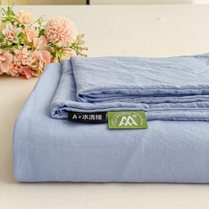 91家纺网 家纺一手货源 找家纺 （总）仟人梦 2025新款超柔110克水洗云朵棉纯色单床单-叠拍图
