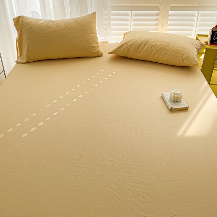 91家纺网 家纺一手货源 找家纺 仟人梦 2025新款超柔110克水洗云朵棉纯色单床单-叠拍图 浅驼