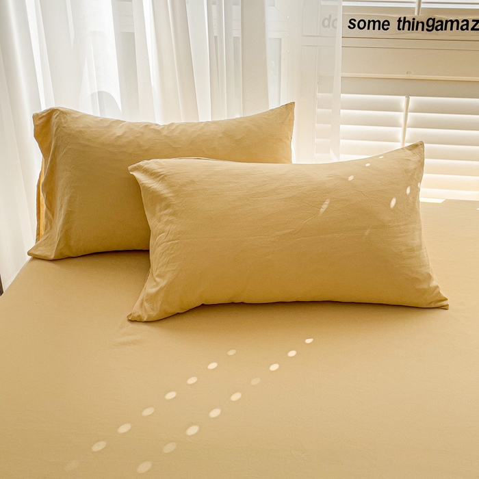 91家纺网 家纺一手货源 找家纺 仟人梦 2025新款超柔110克水洗云朵棉纯色单床单-叠拍图 浅驼