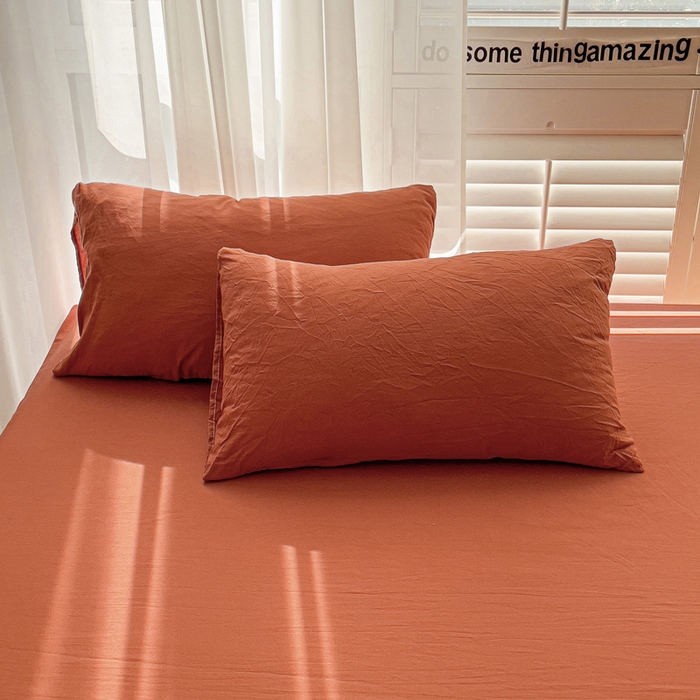 91家纺网 家纺一手货源 找家纺 仟人梦 2025新款超柔110克水洗云朵棉纯色单床单-叠拍图 焦糖