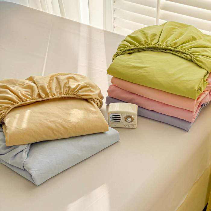 91家纺网 家纺一手货源 找家纺 仟人梦 2025新款超柔110克水洗云朵棉纯色单床单-叠拍图 组合图仅供展示