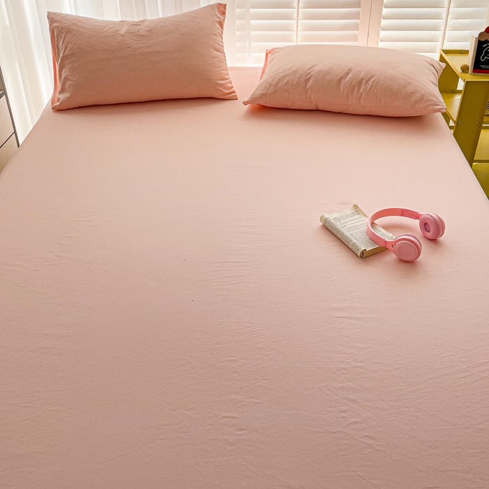 91家纺网 家纺一手货源 找家纺 仟人梦 2025新款超柔110克水洗云朵棉纯色单床单-叠拍图 玉色